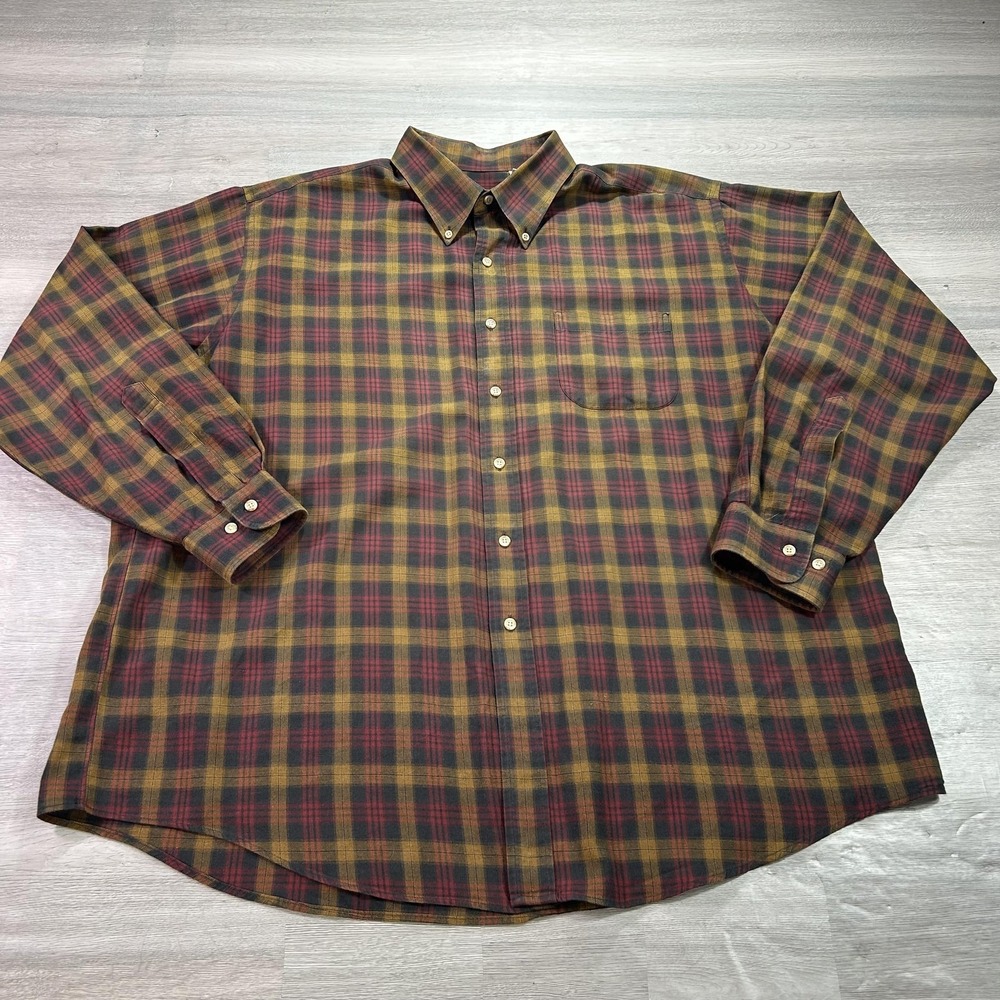 Viyella Shirt Mens 2XL Multicolor Plaid Flannel Long Sleeve Button Up Casual USA